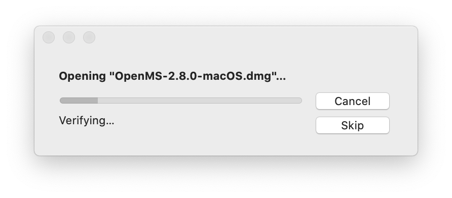 Opening OpenMS-<version>-macOS.dmg